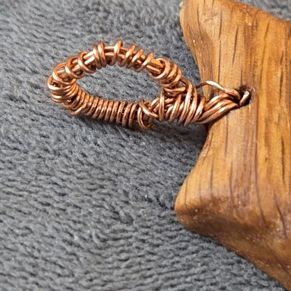 Franciscan Tau Cross Hand Carved Oak with Wound Copper Loop - Picture 7 of 9